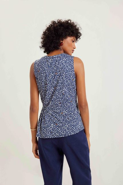 Blusa detalhe pois o globo azul atlantico