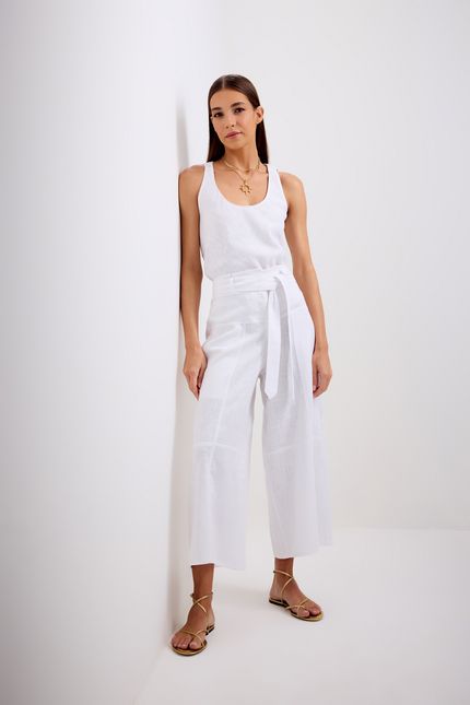 Blusa regata rami branco