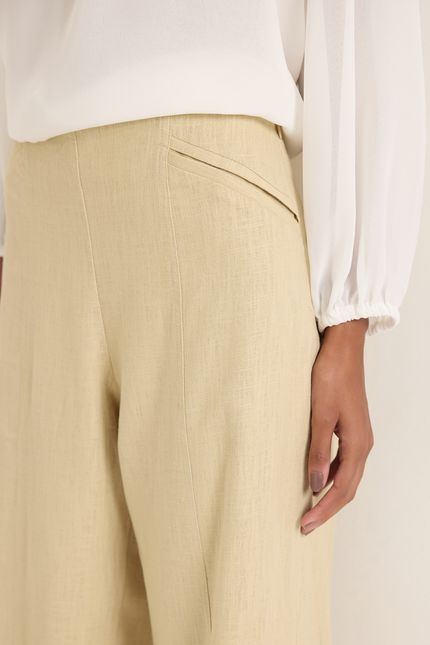 Calça rami pantalona bege granola