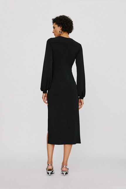 Vestido cropped manga preto