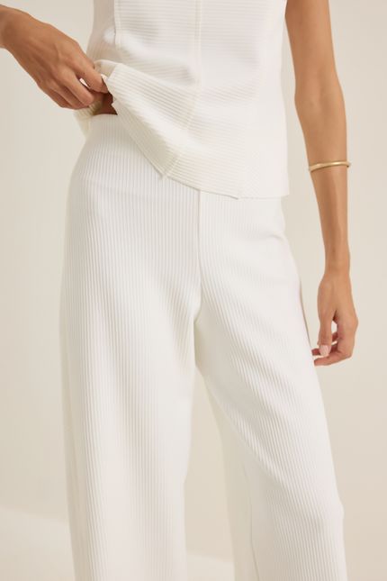 Calça detalhe vivo wave off white