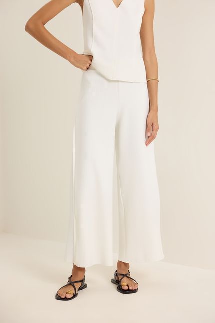 Calça detalhe vivo wave off white