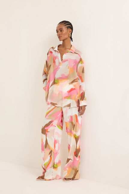 Camisa ggt pinceladas rosa confete