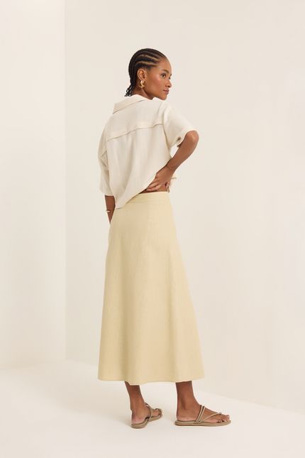 Saia rami flor bege granola