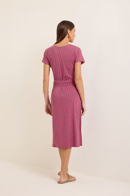 Vestido dobra palmeira rosa confete