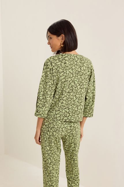Blusa decote coqueiro verde cana