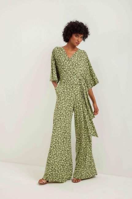 Macacão manga coqueiro verde cana