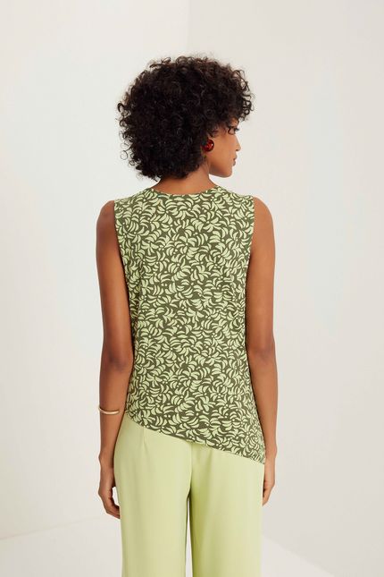 Blusa amarração coqueiro verde cana