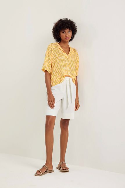 Camisa cropped praiana laranja sunset