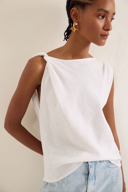 Blusa cambraia torção  branco