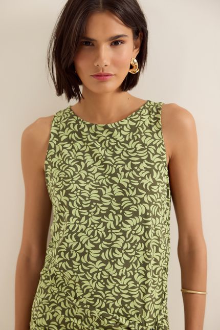 Vestido falso pareô coqueiro verde cana