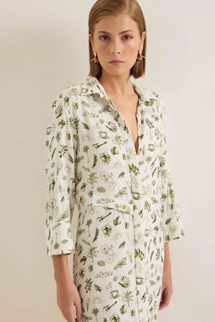 Vestido chemise copacabana verde mata