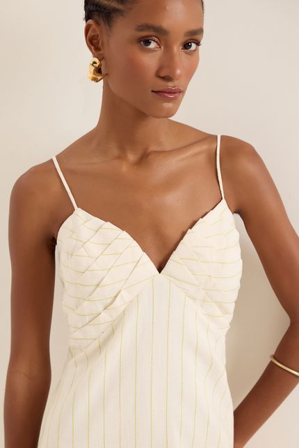 Vestido cotton pontilhado off white