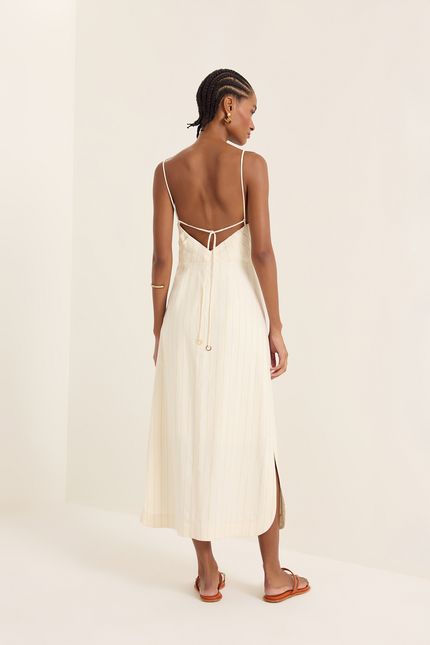 Vestido cotton pontilhado off white