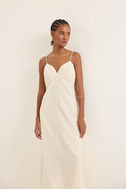 Vestido cotton pontilhado off white