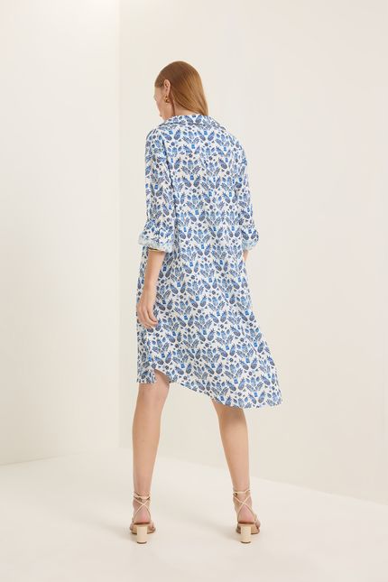 Vestido chemise férias azul topazio