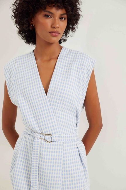 Kimono jacquard cotton azul ceu