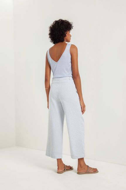 Calça jacquard cotton azul ceu