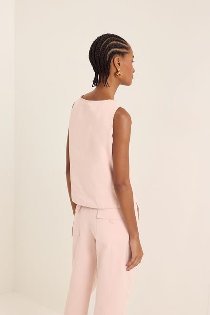 Blusa cotton paper rosa sal