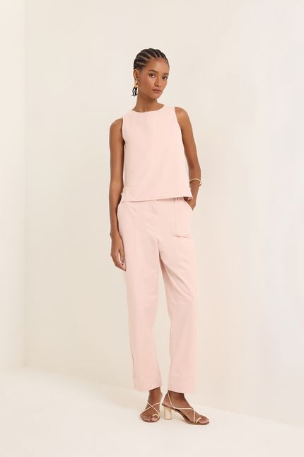 Blusa cotton paper rosa sal