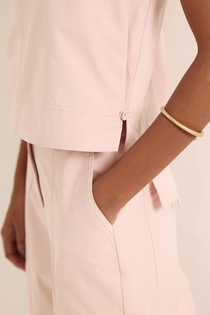 Blusa cotton paper rosa sal