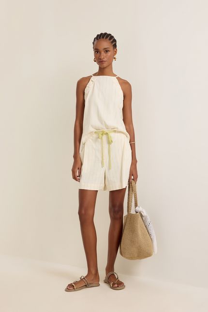 Blusa cotton pontilhado off white