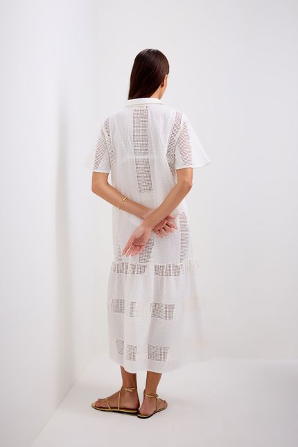 Vestido chemise laise off white