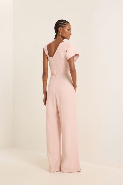 Macacão cupro fivela orgânica rosa sal