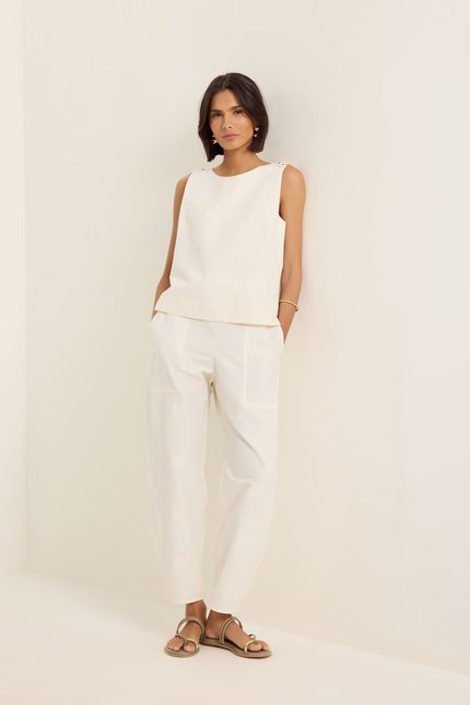 Blusa cotton square off white