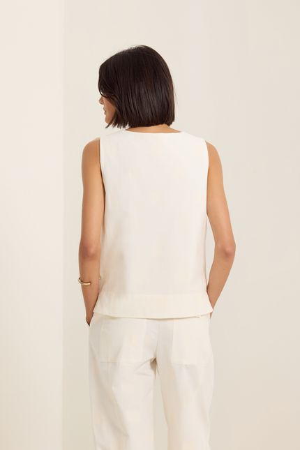 Blusa cotton square off white
