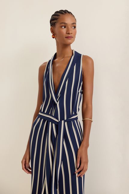 Vestido listra rongeant azul atlantico c/ off white