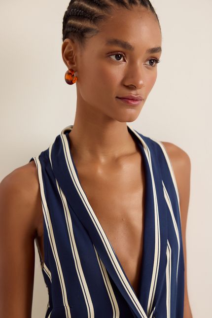Vestido listra rongeant azul atlantico c/ off white