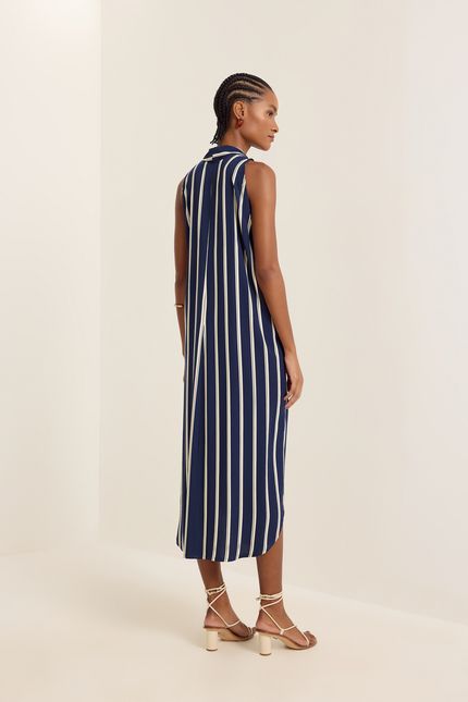 Vestido listra rongeant azul atlantico c/ off white