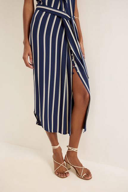 Vestido listra rongeant azul atlantico c/ off white
