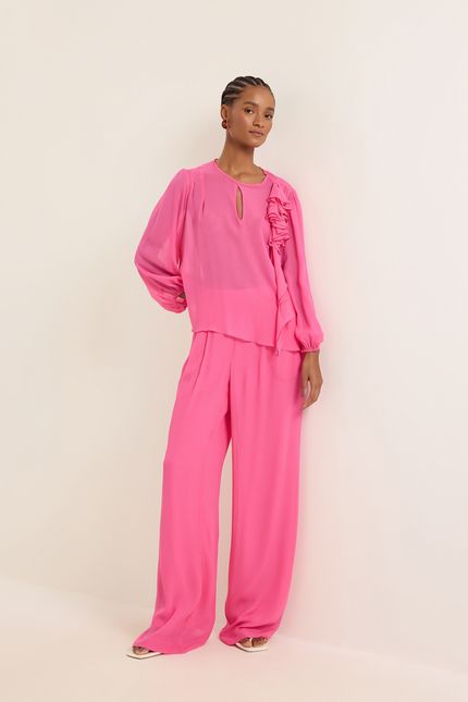Blusa ggt flor jabour rosa confete
