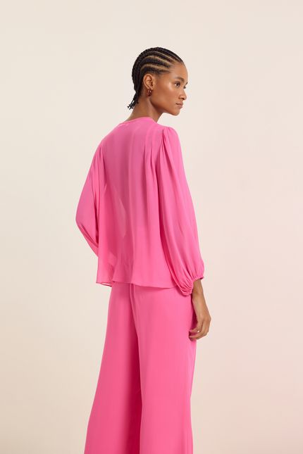 Blusa ggt flor jabour rosa confete