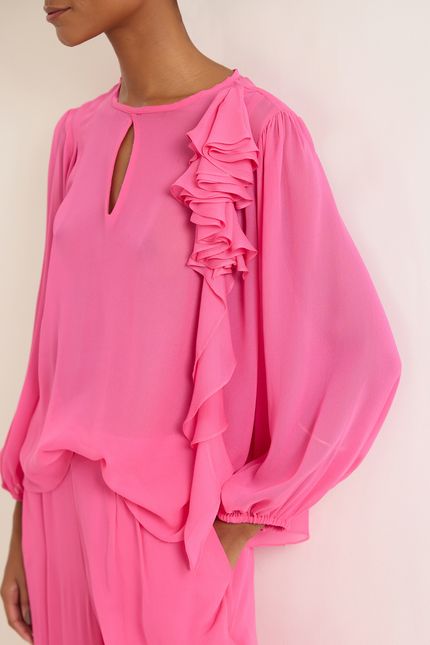 Blusa ggt flor jabour rosa confete