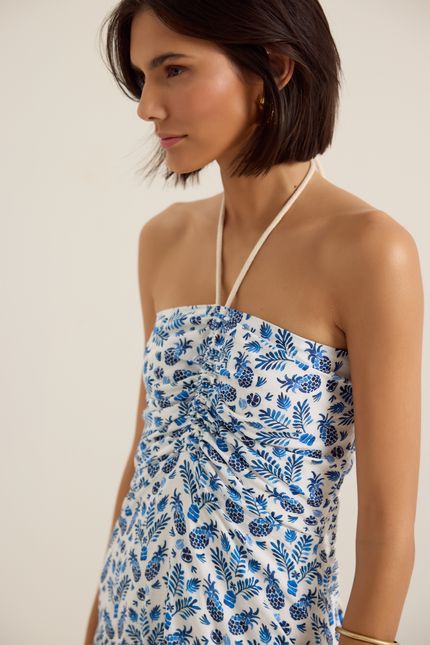 Vestido longuete marias férias azul topazio