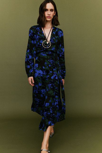 Vestido camisa mata verde musgo