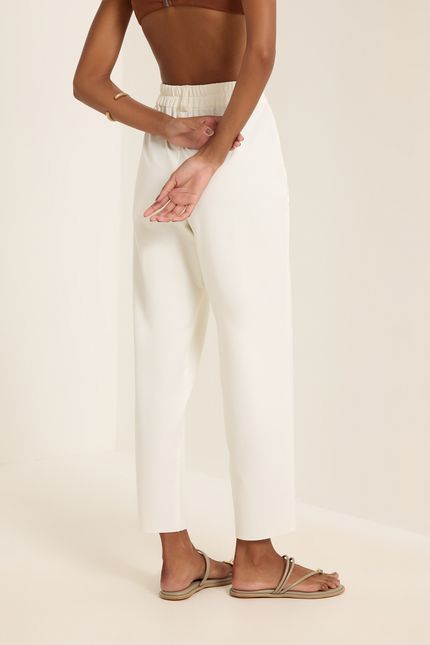 Calça malha estruturada alfaiataria off white