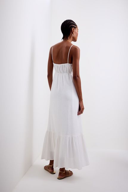 Vestido cambraia alças branco