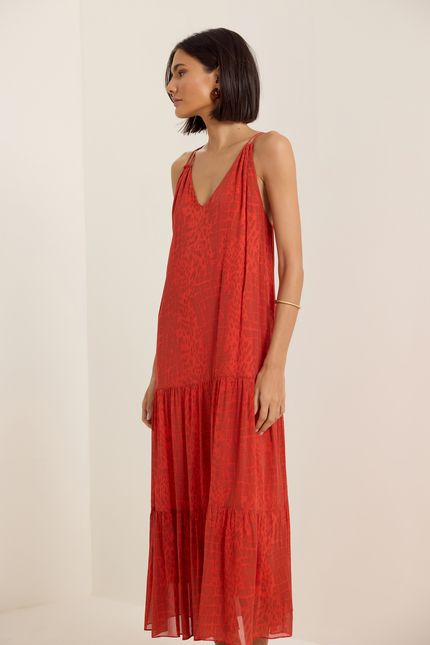 Vestido marias lagoa vermelho paprica