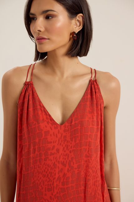 Vestido marias lagoa vermelho paprica