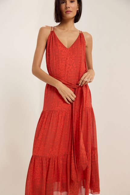 Vestido marias lagoa vermelho paprica