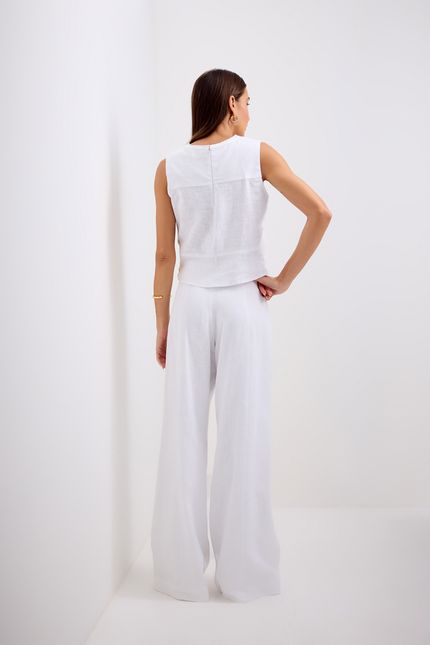 Calça rami pantalona branco