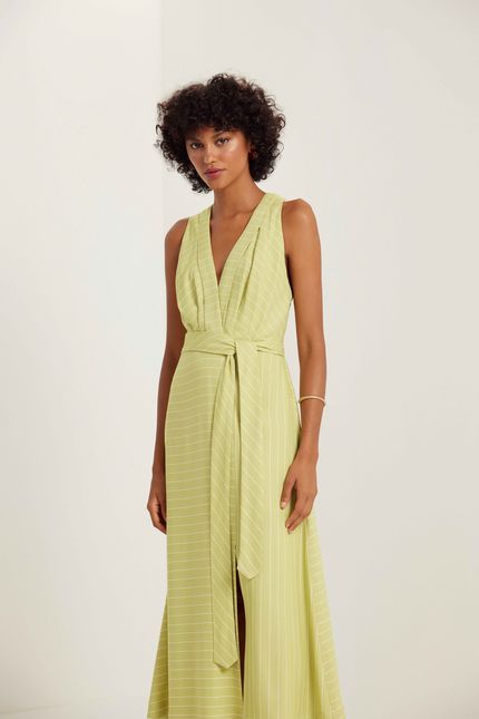 Vestido listras copacabana verde cana