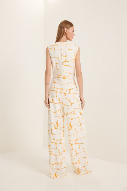 Macacão cinto azulejo azulejo amarelo ouro