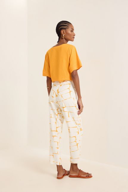 Calça azulejo azulejo amarelo ouro