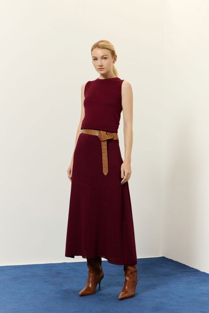 Blusa tricot sm escama  vinho tango