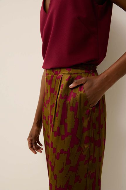 Calça elástico flautas verde indie